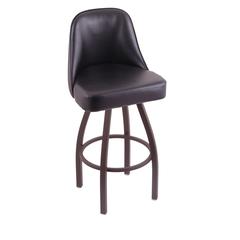 840 Grizzly 36" Swivel Bar Stool with Bronze Finish and Black Vinyl Seat