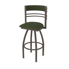 Swivel Counter Stool with Bronze Finish and Canter Pine Seat and Back