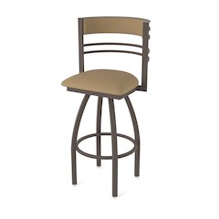 Swivel Counter Stool with Bronze Finish and Canter Sand Seat and Back