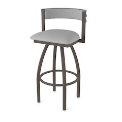 Swivel Counter Stool with Bronze Finish and Canter Folkstone Grey Seat and Back