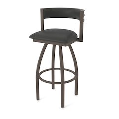 Swivel Counter Stool with Bronze Finish and Canter Iron Seat and Back