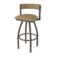 Swivel Counter Stool with Bronze Finish and Canter Sand Seat and Back