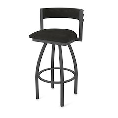 Swivel Counter Stool with Pewter Finish and Canter Espresso Seat and Back