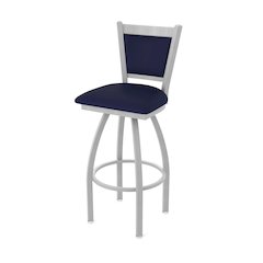 Swivel Counter Stool with Anodized Nickel Finish and Canter Twilight Seat