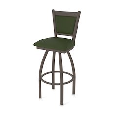 Swivel Counter Stool with Bronze Finish and Canter Pine Seat and Back