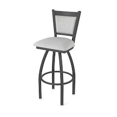 Swivel Counter Stool with Pewter Finish and Graph Alpine Seat and Back