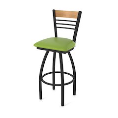 25" Swivel Counter Stool, Black Wrinkle Finish, Medium Back
