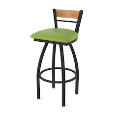 25" Swivel Counter Stool, Black Wrinkle Finish, Medium Back