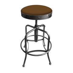 910 Industrial-Adjustable Stool with Clear Coat Finish and Canter Thatch Seat