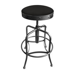 910 Industrial-Adjustable Stool with Clear Coat Finish and Canter Espresso Seat