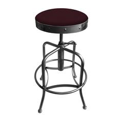 910 Industrial-Adjustable Stool with Clear Coat Finish and Canter Bordeaux Seat