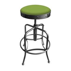 910 Industrial-Adjustable Stool with Clear Coat Finish and Canter Kiwi Green Seat