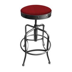 910 Industrial-Adjustable Stool with Clear Coat Finish and Graph Ruby Seat