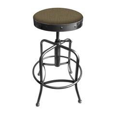 910 Industrial-Adjustable Stool with Clear Coat Finish and Graph Cork Seat