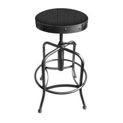 910 Industrial-Adjustable Stool with Clear Coat Finish and Graph Coal Seat