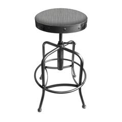 910 Industrial-Adjustable Stool with Clear Coat Finish and Graph Alpine Seat