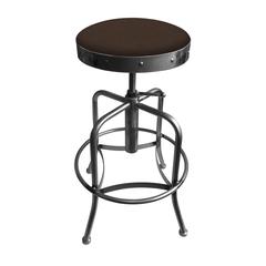 910 Industrial-Adjustable Stool with Clear Coat Finish and Rein Coffee Seat