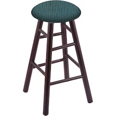Maple Round Cushion 24" Swivel Counter Stool with Smooth Legs, Dark Cherry Finish, and Graph Tidal Seat