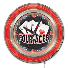 4 Aces Neon Clock