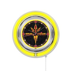 Arizona State Neon Clock with Pitchfork Logo