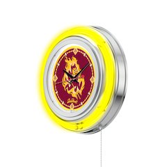 Arizona State Neon Clock with Sparky Logo