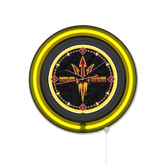 Arizona State University (Pitchfork) 15" Double Neon Wall Clock