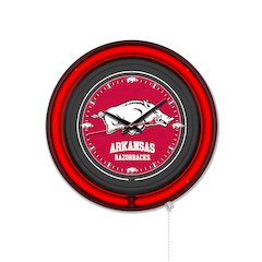 University of Arkansas 15" Double Neon Wall Clock