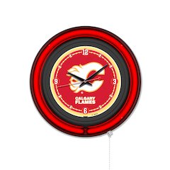 Calgary Flames 15" Double Neon Wall Clock
