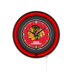 Chicago Blackhawks 15" Double Neon Wall Clock