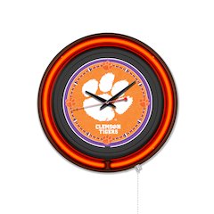 Clemson 15" Double Neon Wall Clock