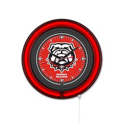 University of Georgia (Bulldog)  15" Double Neon Wall Clock