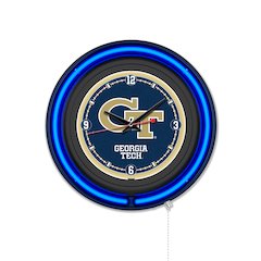 Georgia Tech 15" Double Neon Wall Clock
