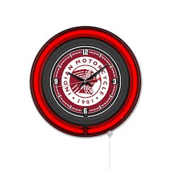Indian Motorcycle 15" Double Neon Wall Clock