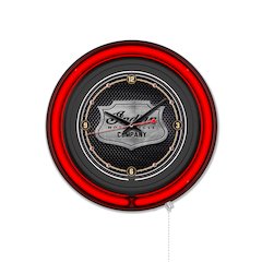 Indian Motorcycle (Metal Shield) 16" Double Neon Wall Clock