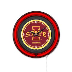 Iowa State University 15" Double Neon Wall Clock