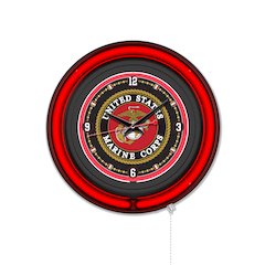 United States Marine Corps 15" Double Neon Wall Clock
