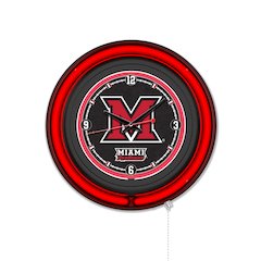 Miami University (OH) 15" Double Neon Wall Clock