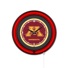 University of Minnesota 15" Double Neon Wall Clock
