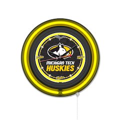 Michigan Tech University 15" Double Neon Wall Clock