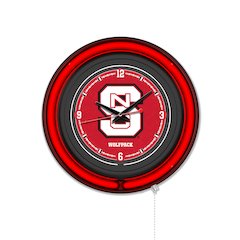 North Carolina State University 15" Double Neon Wall Clock
