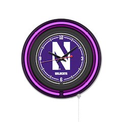 Northwestern University 15" Double Neon Wall Clock