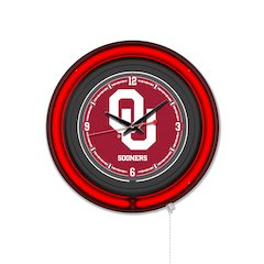 Oklahoma University 15" Double Neon Wall Clock