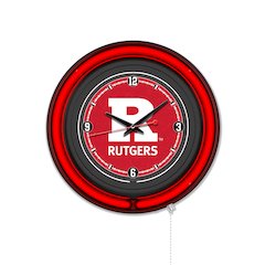 Rutgers 15" Double Neon Wall Clock