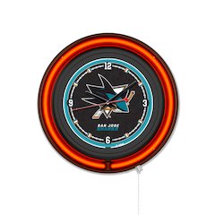 San Jose Sharks 15" Double Neon Wall Clock
