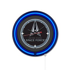United States Space Force 15" Double Neon Wall Clock
