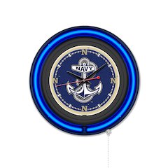 US Naval Academy 15" Double Neon Wall Clock