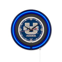 Utah State University 15" Double Neon Wall Clock