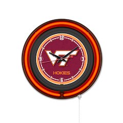Virginia Tech University 15" Double Neon Wall Clock