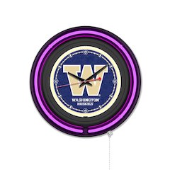 University of Washington 15" Double Neon Wall Clock