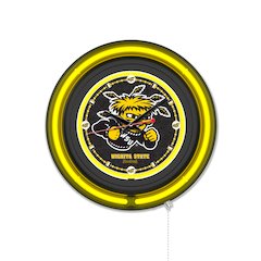 Wichita State University 15" Double Neon Wall Clock